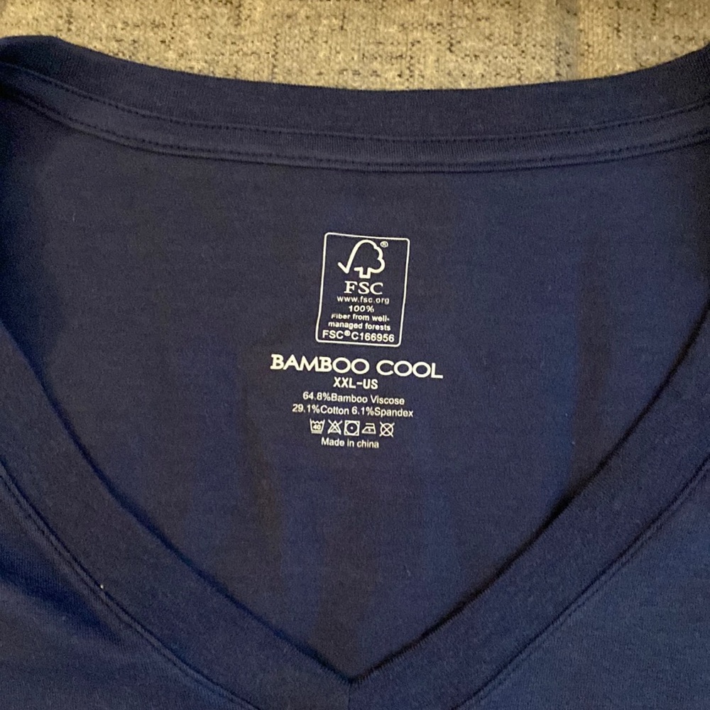 FSC Bamboo Cool Vneck Shirt. Brand new. XXL